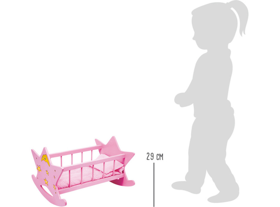 small foot Dřevěná růžová kolébka hvězda