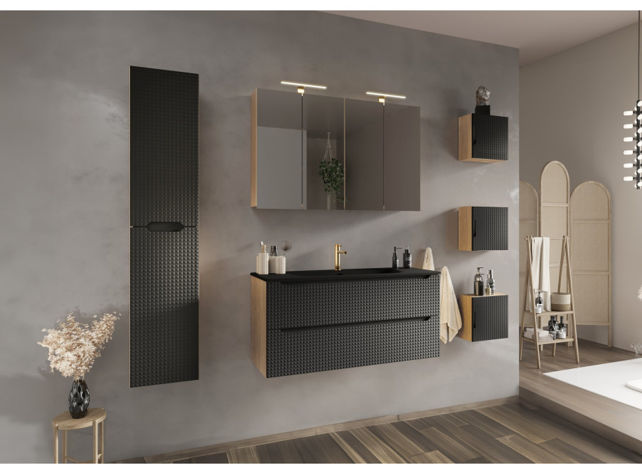 Keramické umyvadlo SKY 81 cm DP - černé matné