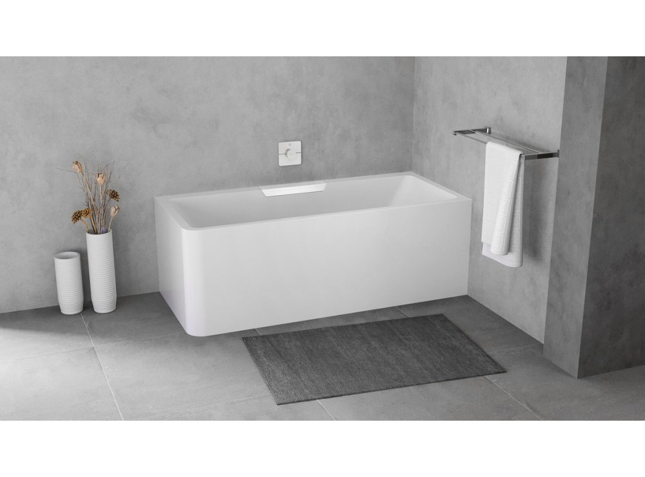 Polysan CASCATA R MONOLITH obdélníková vana 180x80x60cm, kaskáda bílá 73836MR.101
