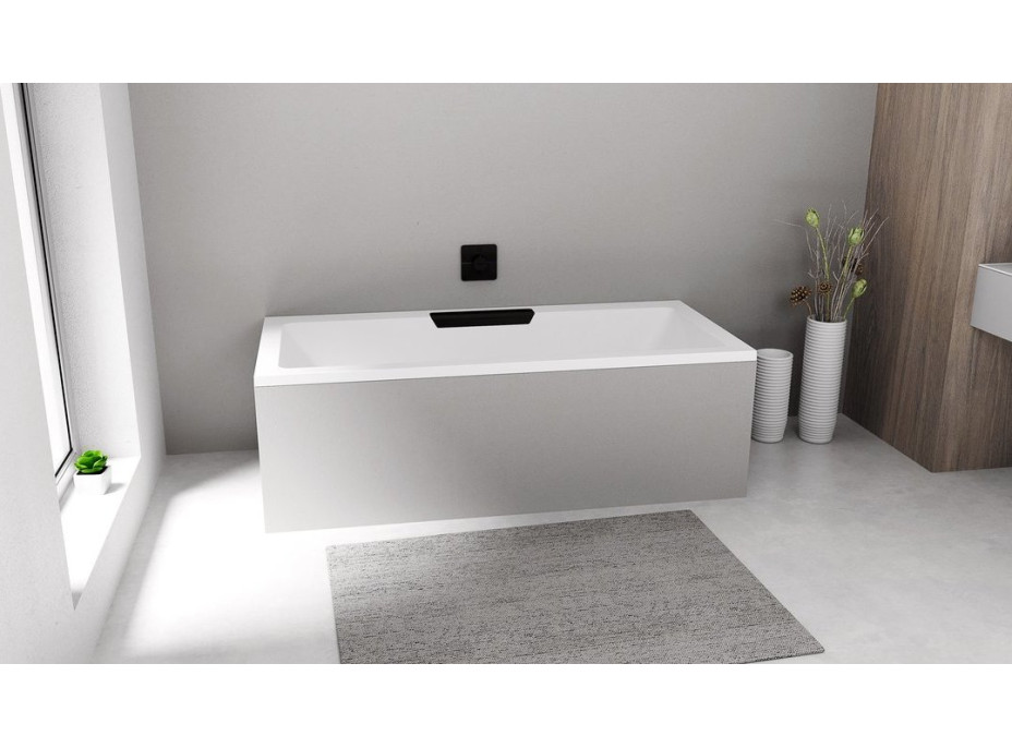 Polysan CASCATA obdélníková vana 185x85x45cm, kaskáda černá 73836.102