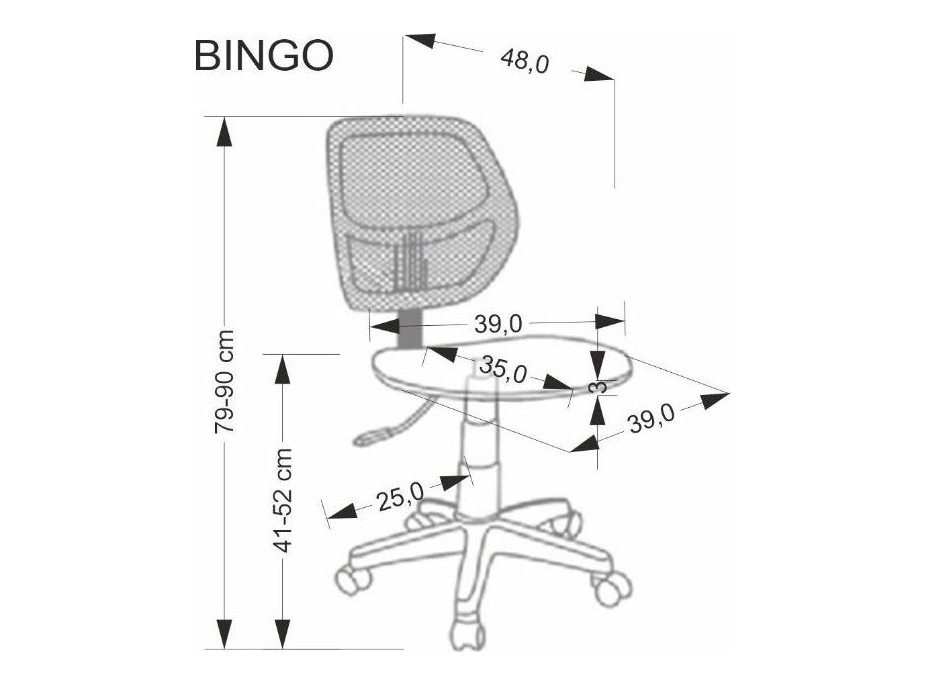 Dětská otočná židle BINGO - Princezna - růžová