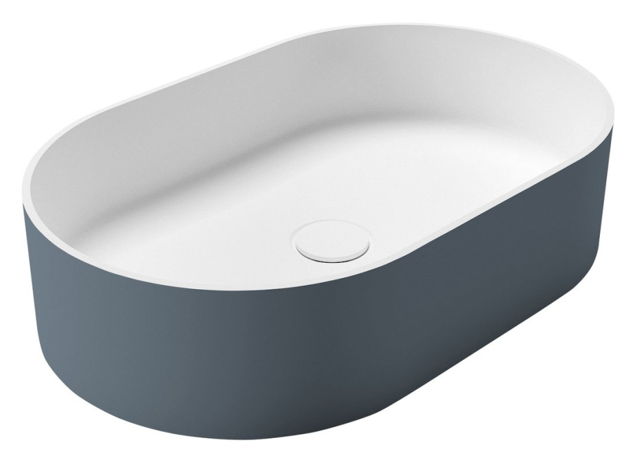 Sapho THIN umyvadlo na desku, Rockstone, 55x35cm, siena/bílá mat WN205-42