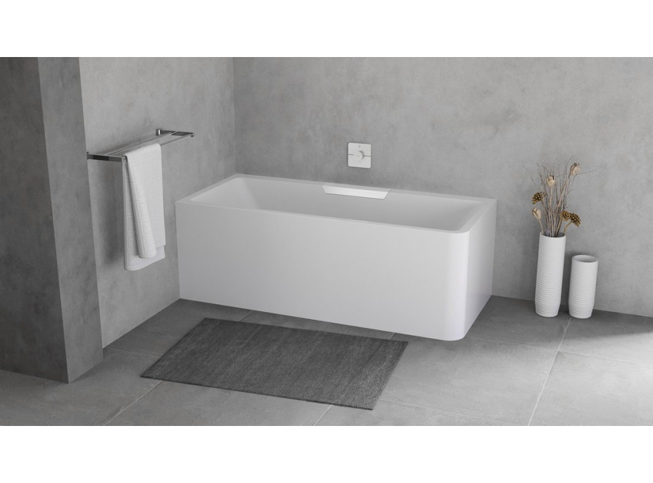 Polysan CASCATA L MONOLITH obdélníková vana 180x80x60cm, kaskáda bílá 73836ML.101