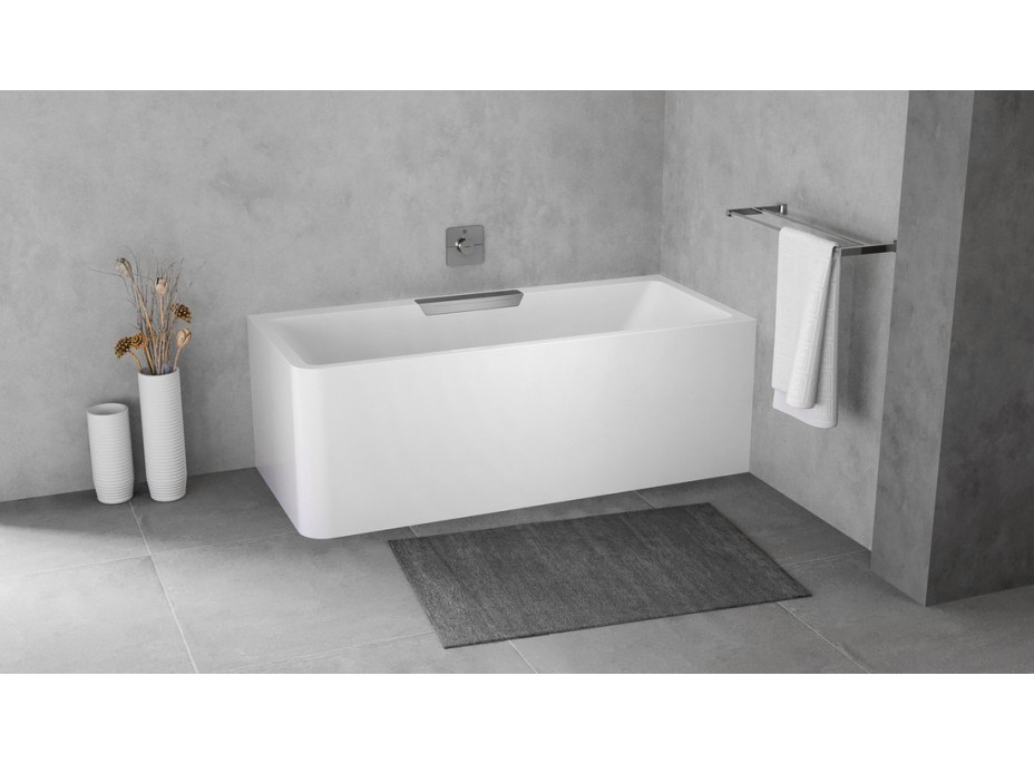 Polysan CASCATA R MONOLITH obdélníková vana 180x80x60cm, kaskáda nerez 73836MR.100