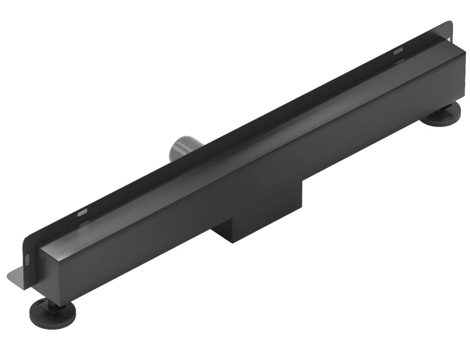 Sprchový žlab do stěny MEXEN FLAT WALL 2v1 - černý matný, 1730120, 120 cm