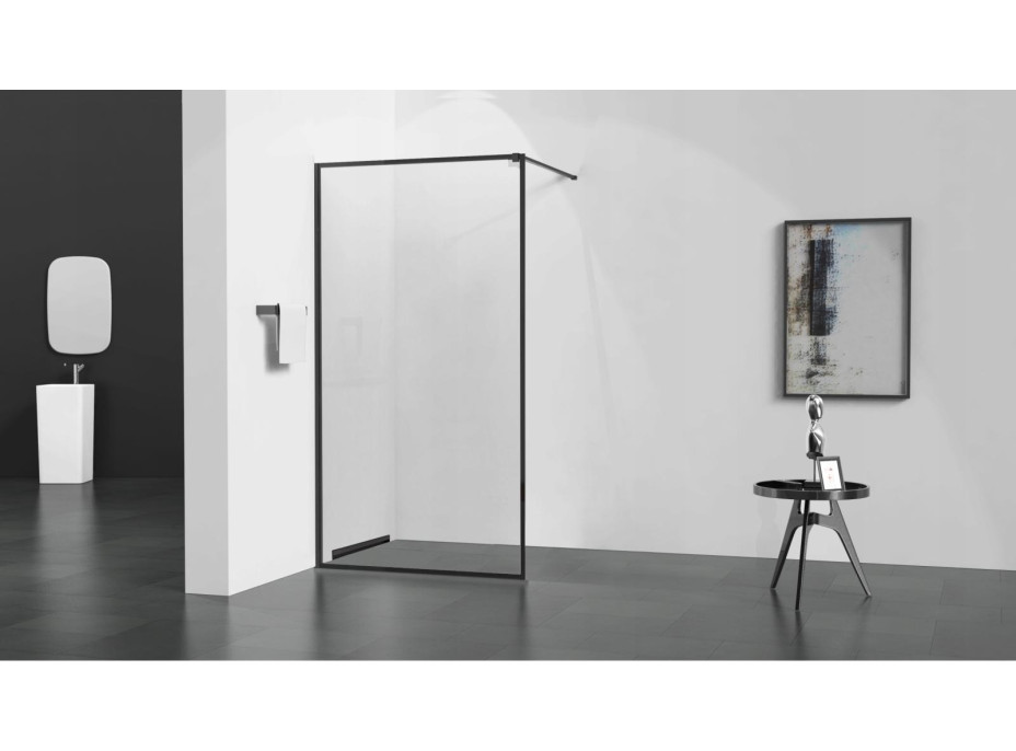 Sprchový žlab do stěny MEXEN FLAT WALL 2v1 - černý matný, 1730120, 120 cm