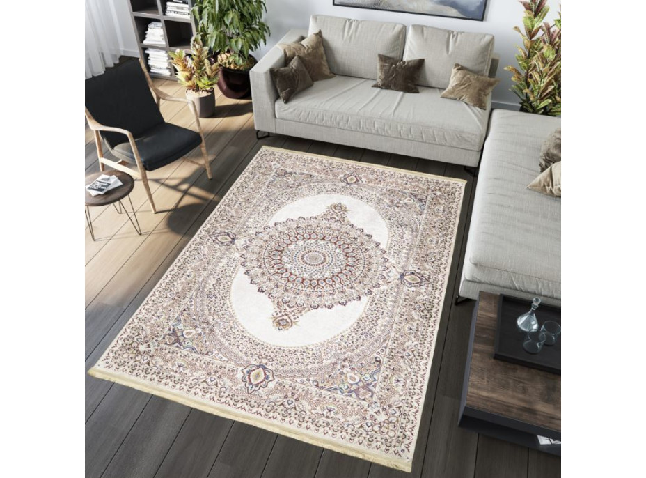 Kusový koberec VICTORIA Denizli - krémový/hnědý