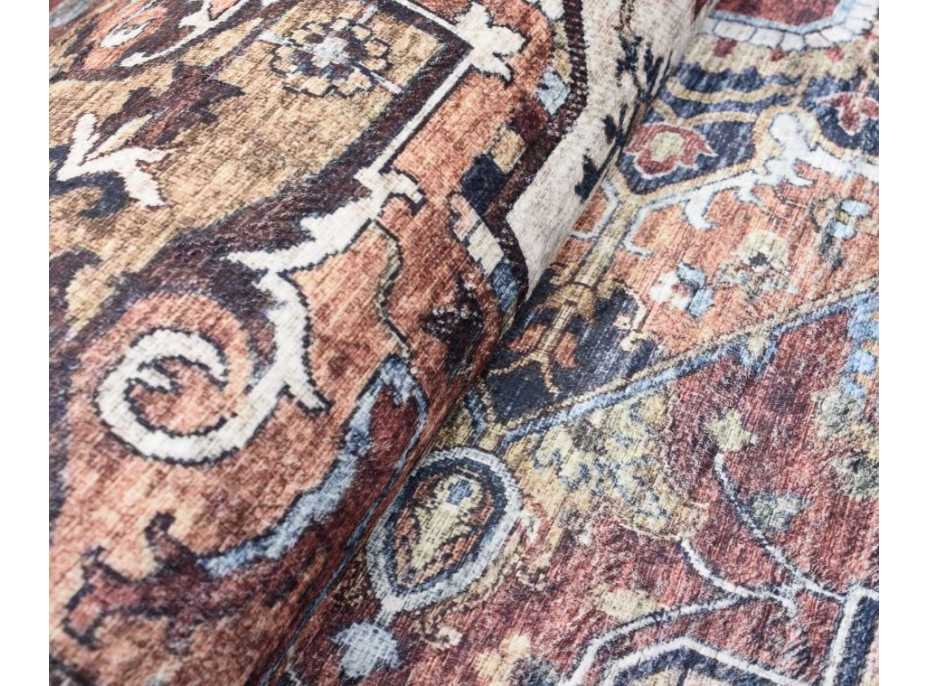 Kusový koberec FLANNEL PRINTED - Ornament - hnědý