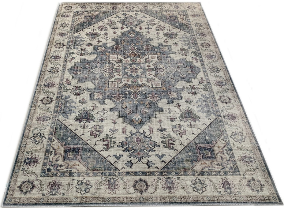 Kusový koberec FLANNEL PRINTED - Ornament - šedý/béžový