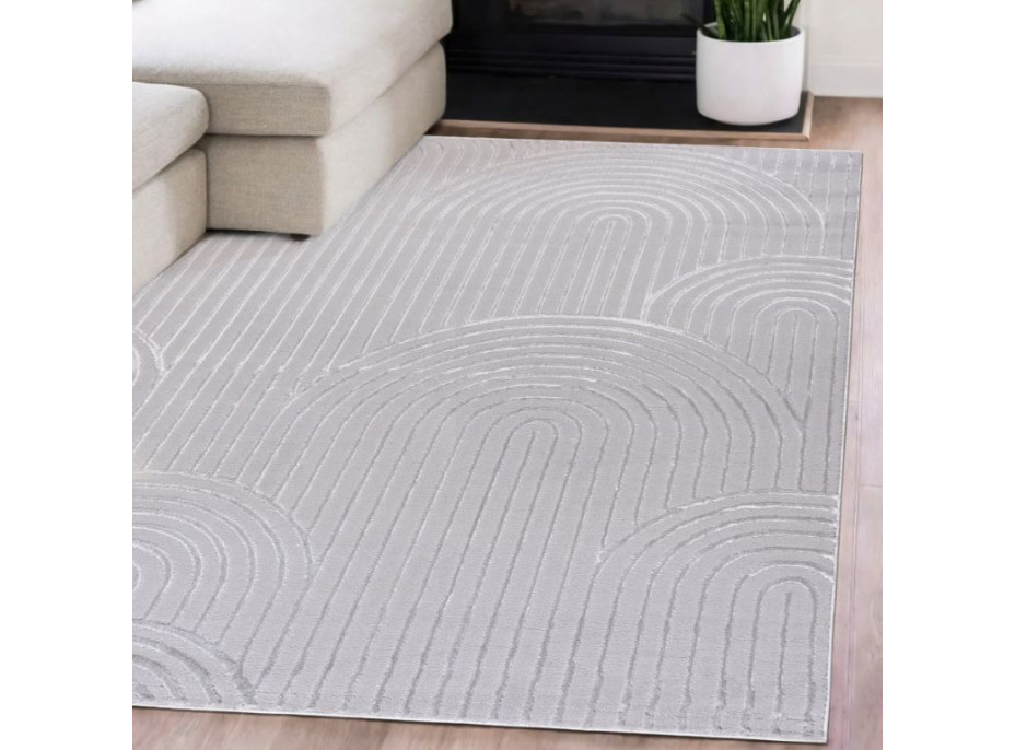 Kusový koberec ELLEN Waves - šedý