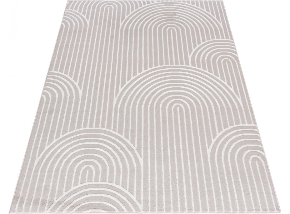 Kusový koberec ELLEN Waves - krémový/bílý