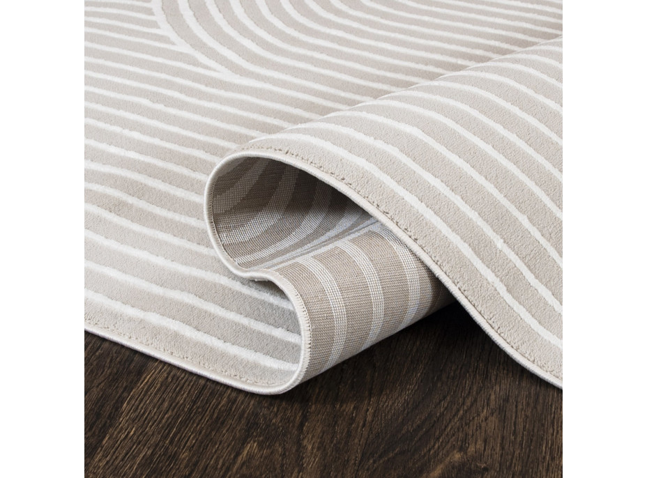 Kusový koberec ELLEN Waves - krémový/bílý