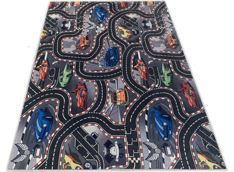 Dětský kusový koberec FLANNEL PRINTED - Auta