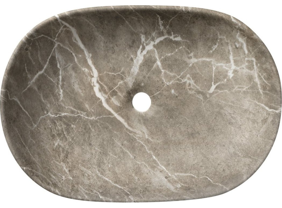Sapho CALEO keramické umyvadlo na desku, 60x42cm, breccia mramor CA590BM