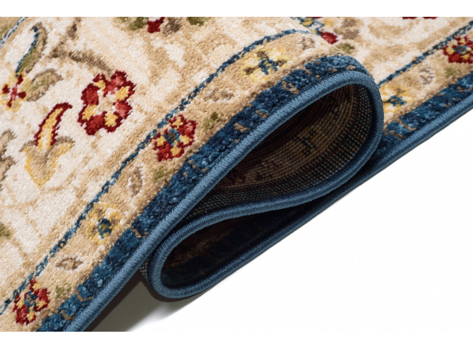 Kusový koberec RIVOLI Ushak - modrý/krémový