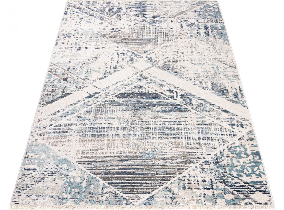 Kusový koberec RIVOLI Pattern - světle béžový/modrý