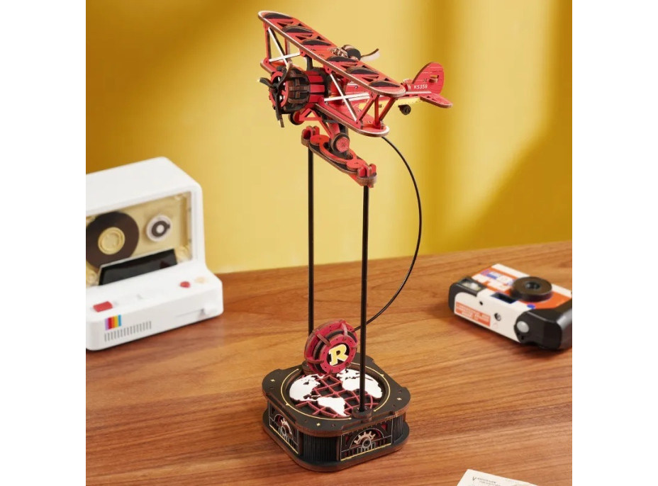 RoboTime 3D mechanická skládačka Dvojplošník s kyvadlem