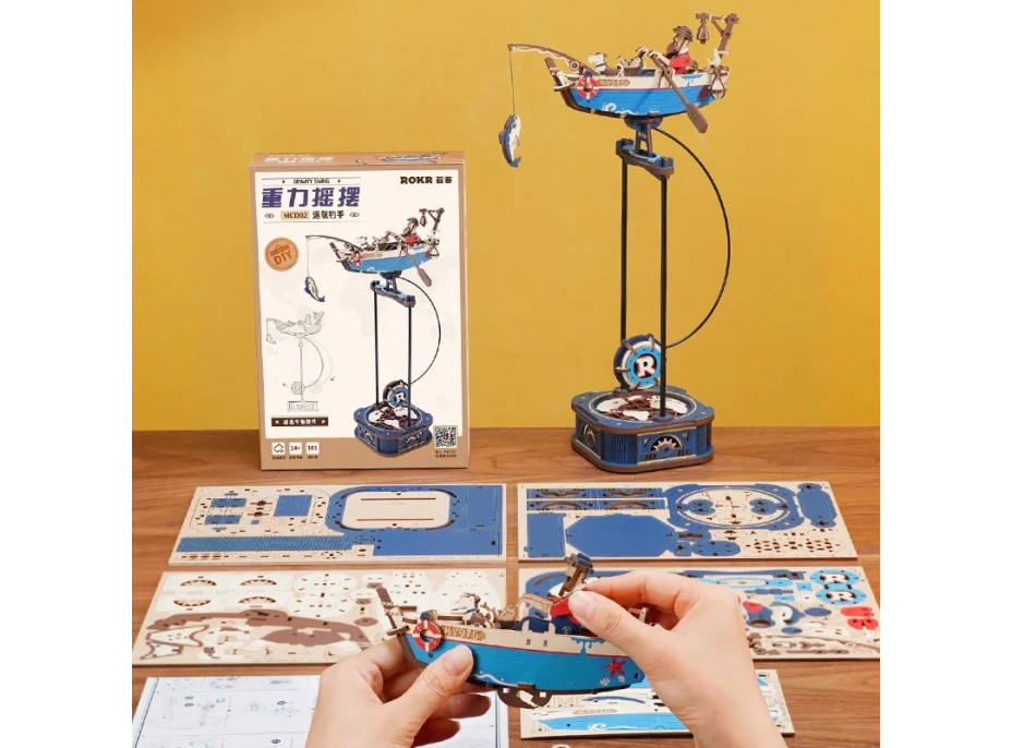 RoboTime 3D mechanická skládačka Rybářská loď s kyvadlem
