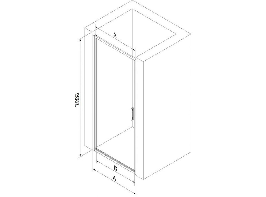 Sprchové dveře MEXEN EXO křídlové 65 cm - čiré - chromové - 817-065-000-01-00