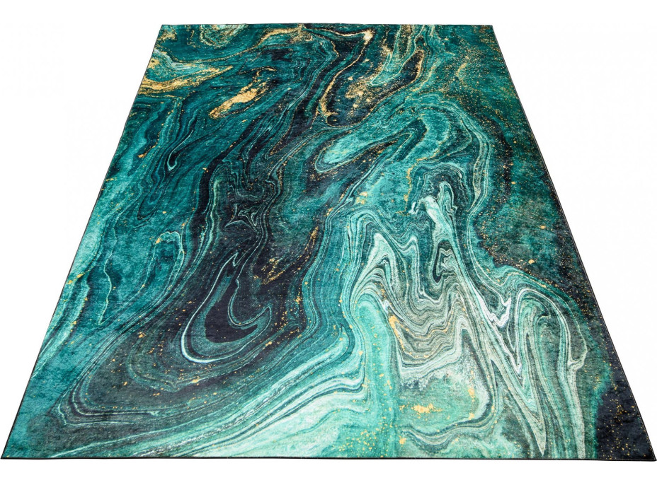 Kusový koberec TOSCANA Malachite - zelený/zlatý