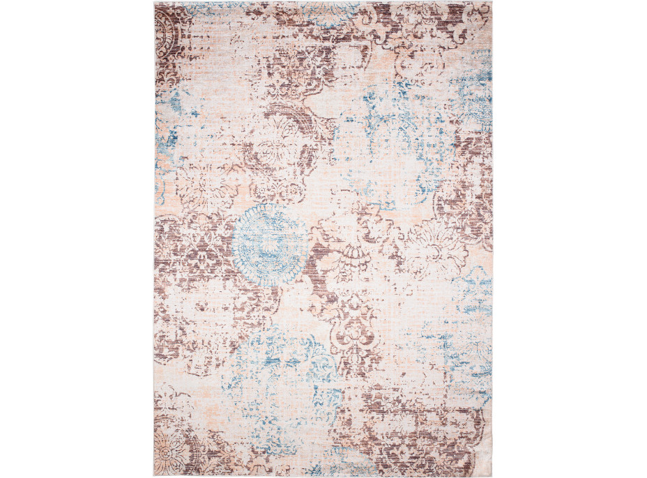 Kusový koberec TOSCANA Print - hnědý/modrý