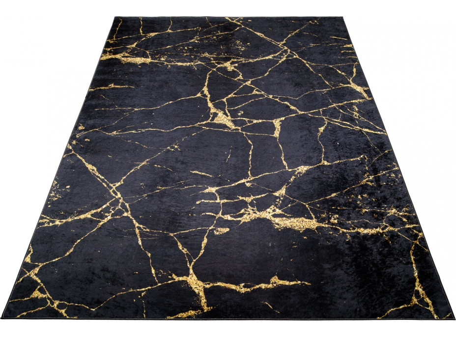 Kusový koberec TOSCANA Marble - černý/zlatý