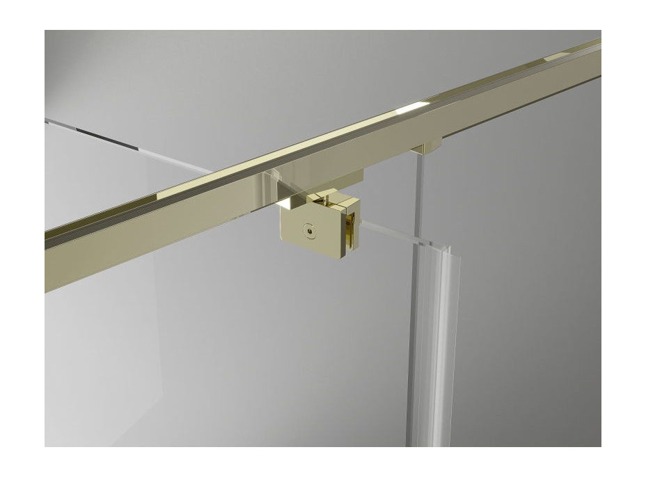 Sprchové dveře MEXEN EXO pivotové 100 cm - čiré - zlaté - 8181-100-000-50-00