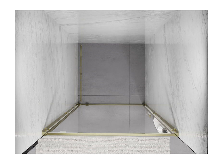Sprchové dveře MEXEN EXO pivotové 65 cm - čiré - zlaté - 8181-065-000-50-00