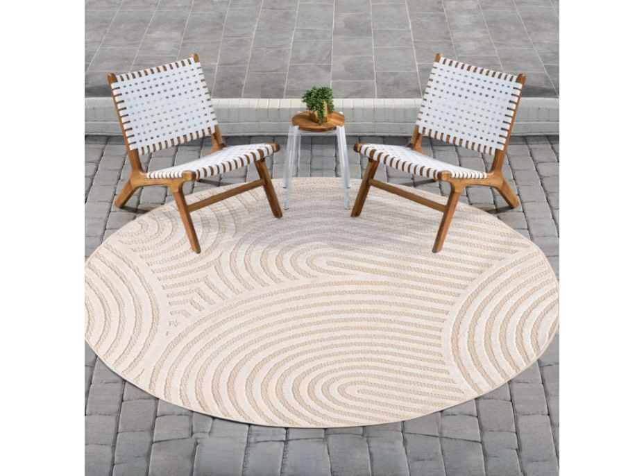 Kusový kulatý koberec MADISON Dunes - krémový/béžový