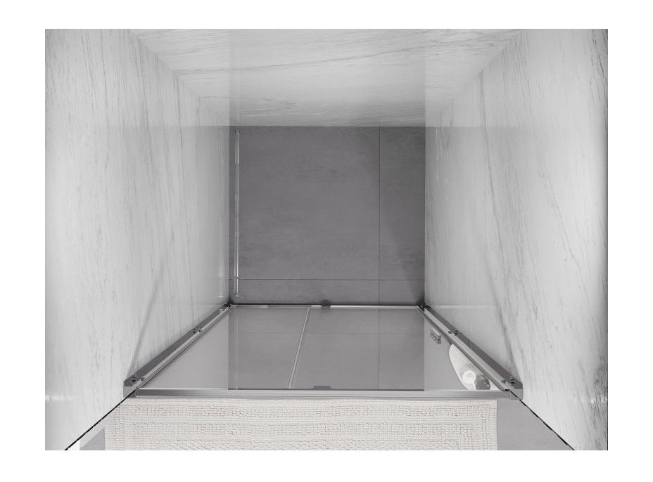 Sprchové dveře MEXEN EXO pivotové - dvoudílné - 115 cm - čiré - chromové - 819-115-000-01-00