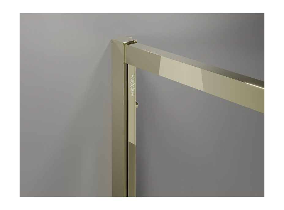 Sprchové dveře MEXEN EXO pivotové - dvoudílné - 120 cm - čiré - zlaté - 819-120-000-50-00