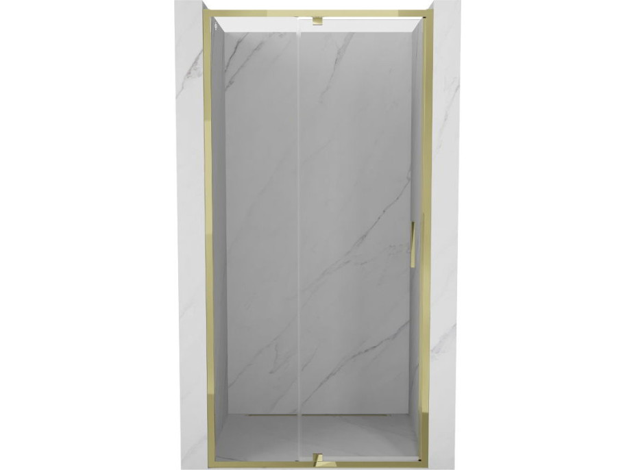 Sprchové dveře MEXEN EXO pivotové - dvoudílné - 115 cm - čiré - zlaté - 819-115-000-50-00