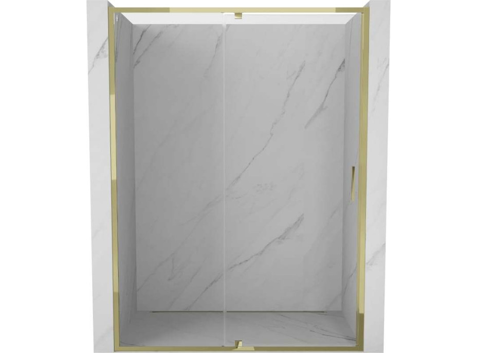 Sprchové dveře MEXEN EXO pivotové - dvoudílné - 135 cm - čiré - zlaté - 819-135-000-50-00