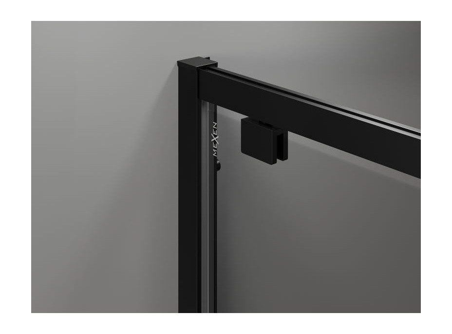 Sprchové dveře MEXEN EXO pivotové 100 cm - čiré - černé - 8181-100-000-70-00