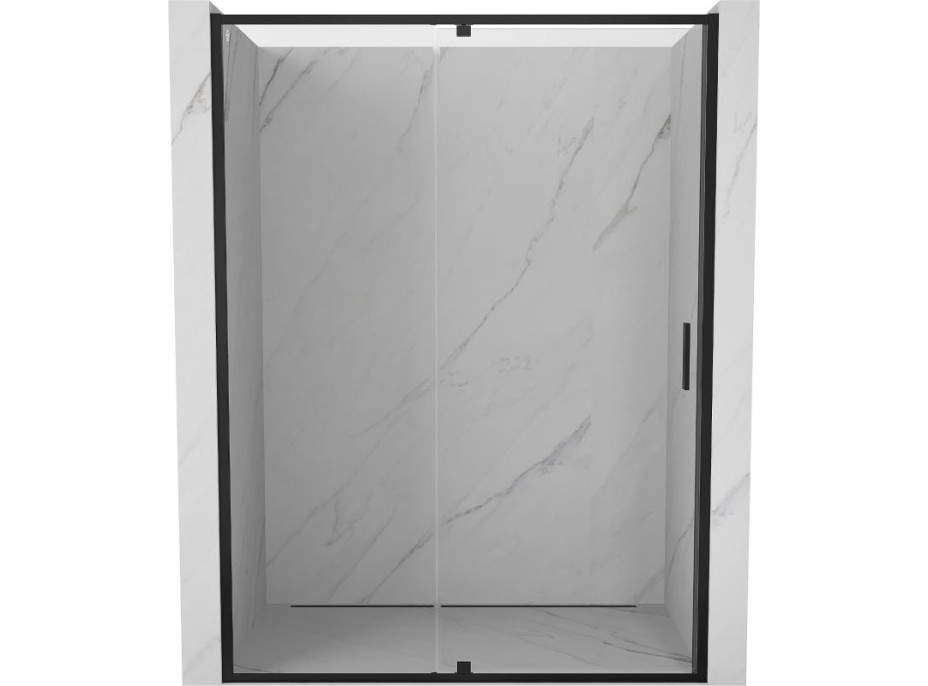 Sprchové dveře MEXEN EXO pivotové - dvoudílné - 140 cm - čiré - černé - 819-140-000-70-00