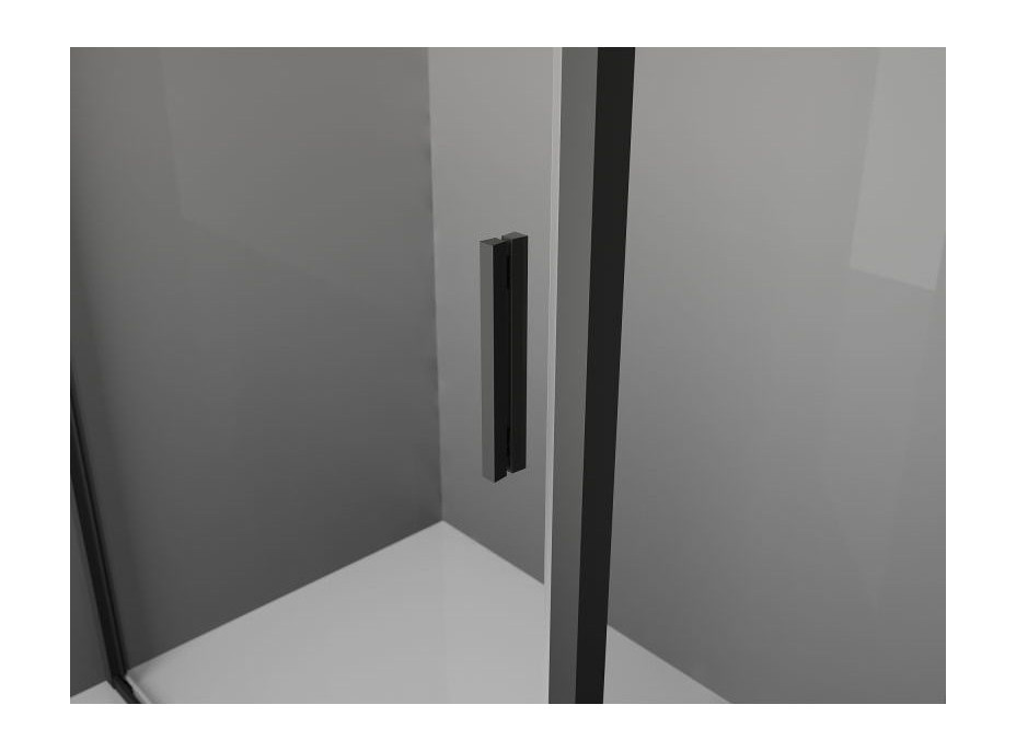 Sprchové dveře MEXEN EXO pivotové 70 cm - čiré - černé - 8181-070-000-70-00