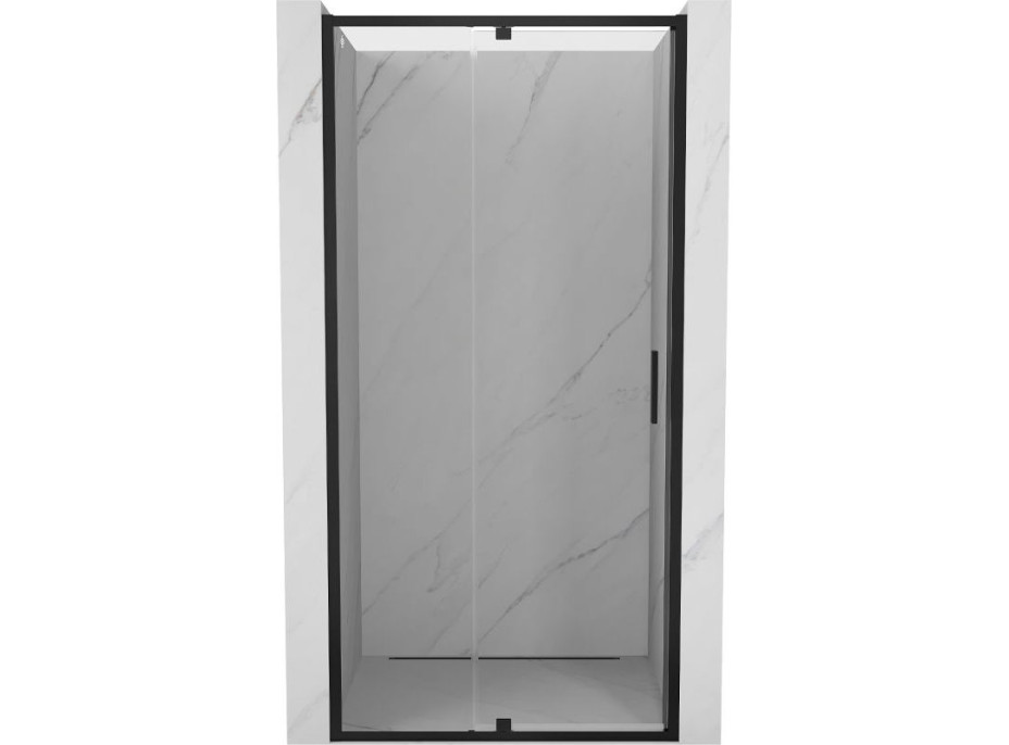 Sprchové dveře MEXEN EXO pivotové - dvoudílné - 125 cm - čiré - černé - 819-125-000-70-00