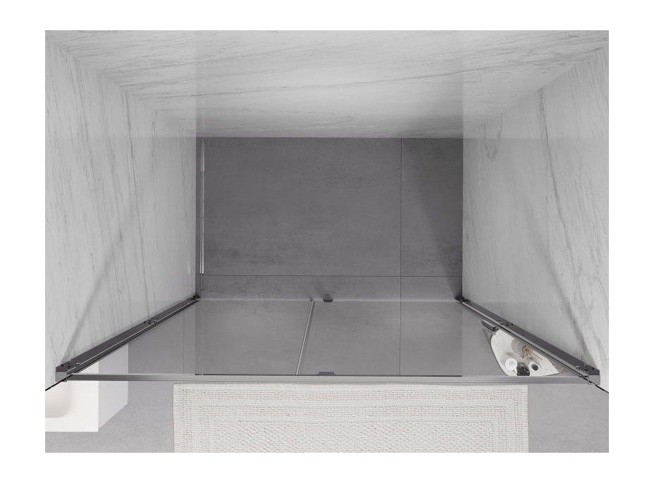 Sprchové dveře MEXEN EXO pivotové - dvoudílné - 140 cm - čiré - chromové - 819-140-000-01-00