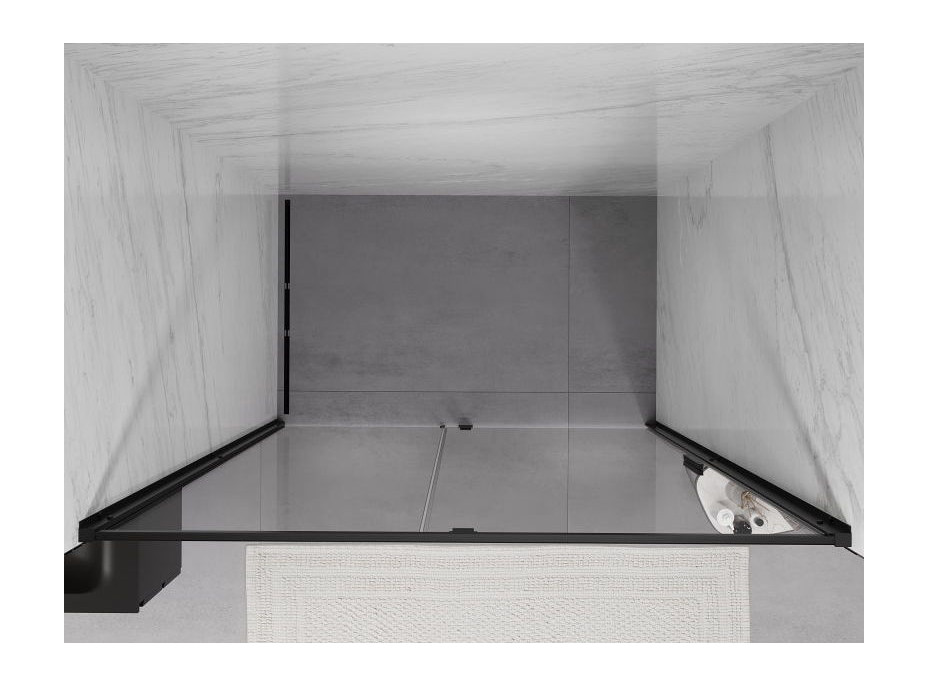 Sprchové dveře MEXEN EXO pivotové - dvoudílné - 135 cm - čiré - černé - 819-135-000-70-00