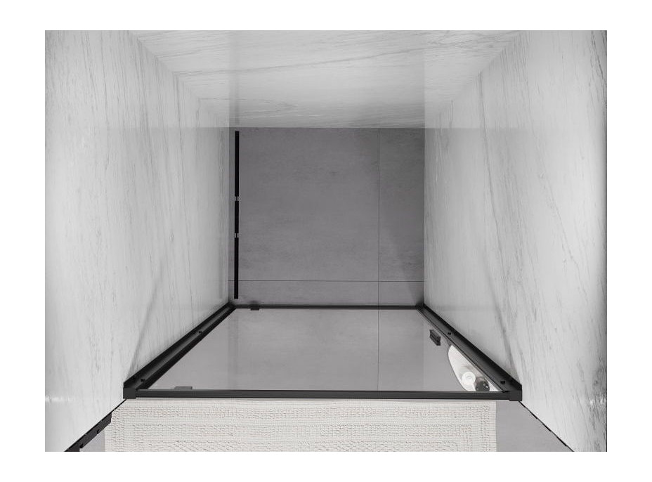 Sprchové dveře MEXEN EXO pivotové 70 cm - čiré - černé - 8181-070-000-70-00