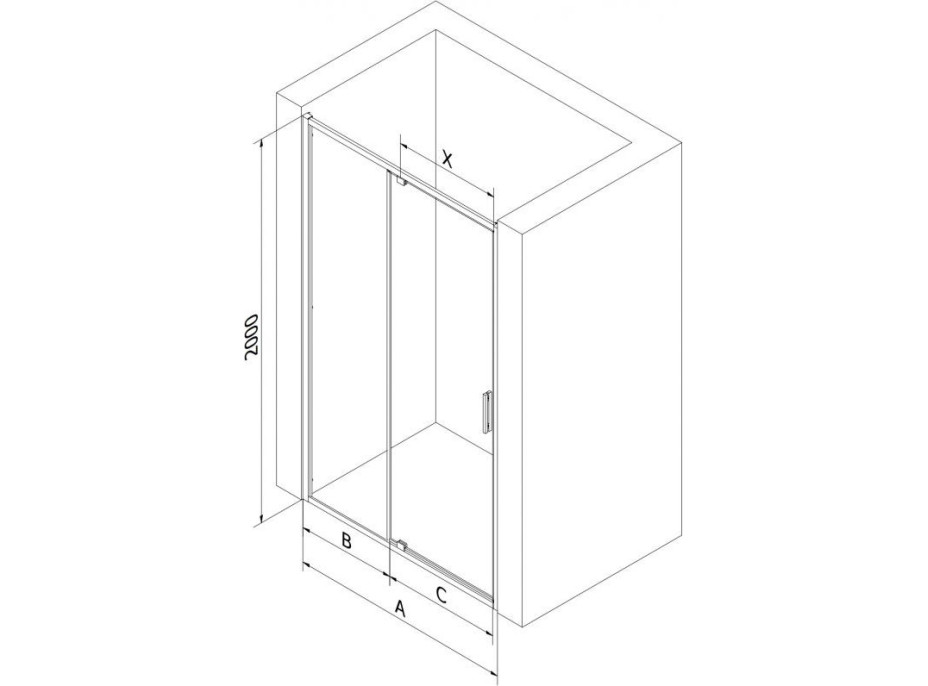 Sprchové dveře MEXEN EXO pivotové - dvoudílné - 100 cm - čiré - černé - 819-100-000-70-00