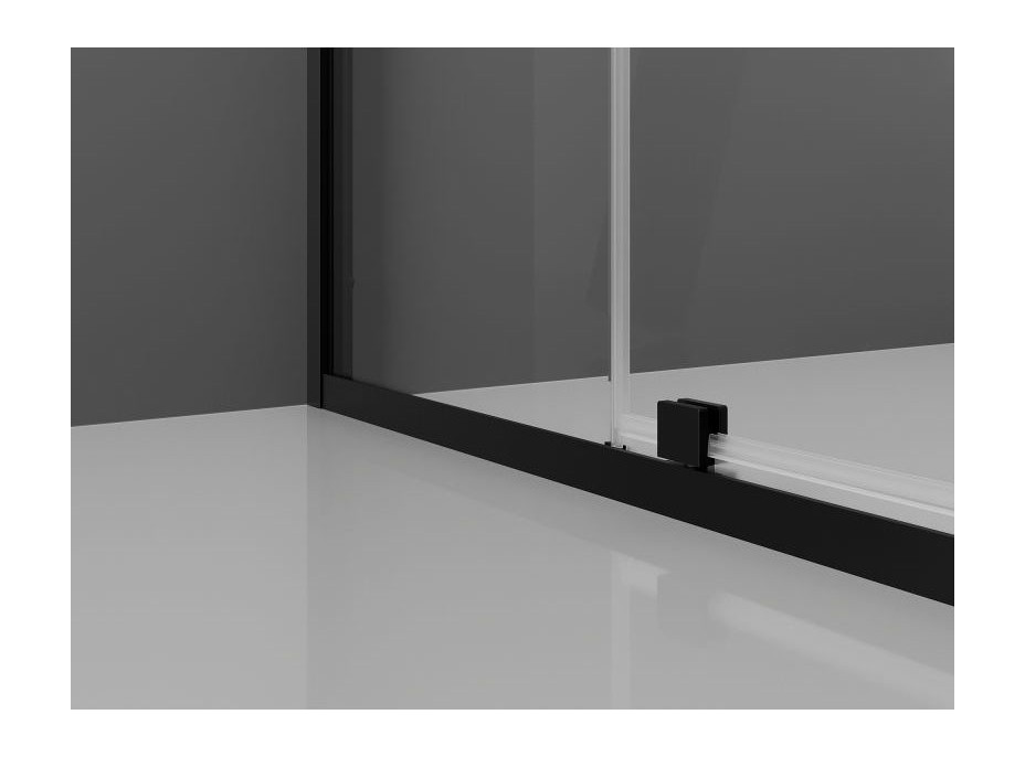 Sprchové dveře MEXEN EXO pivotové - dvoudílné - 160 cm - čiré - černé - 819-160-000-70-00