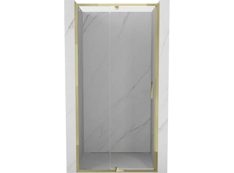 Sprchové dveře MEXEN EXO pivotové - dvoudílné - 125 cm - čiré - zlaté - 819-125-000-50-00