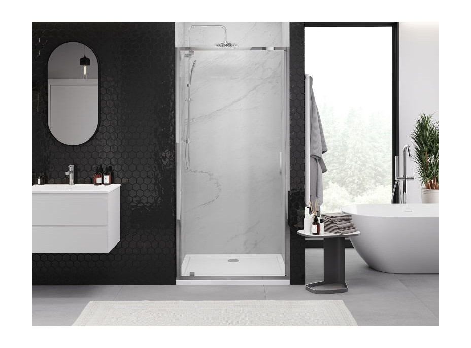 Sprchové dveře MEXEN EXO pivotové 80 cm - čiré - chromové - 8181-080-000-01-00