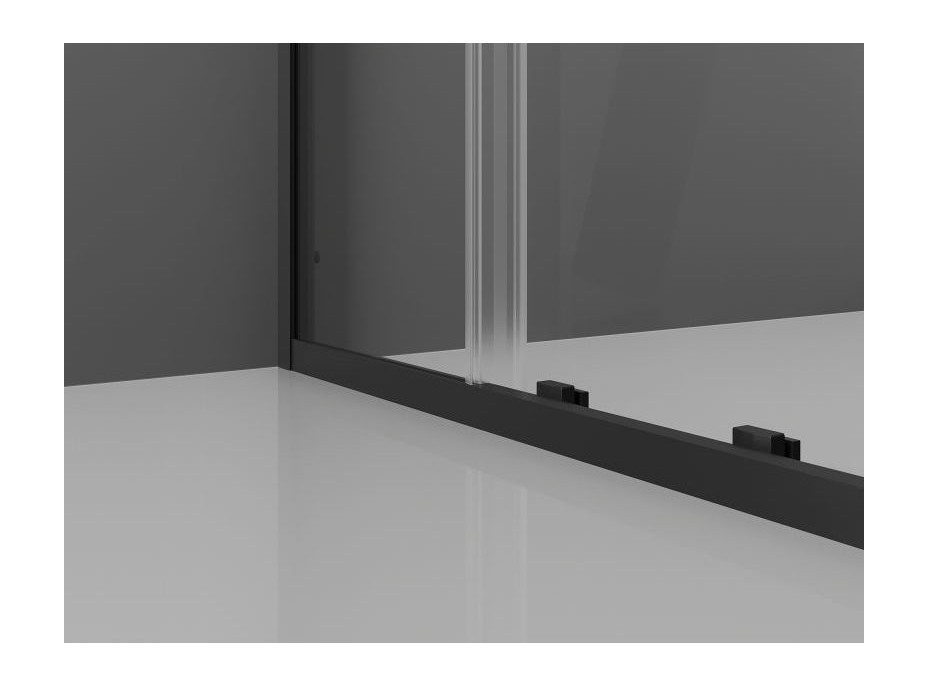 Sprchové dveře MEXEN EXO posuvné 95 cm - čiré - černé - 8151-095-000-70-00