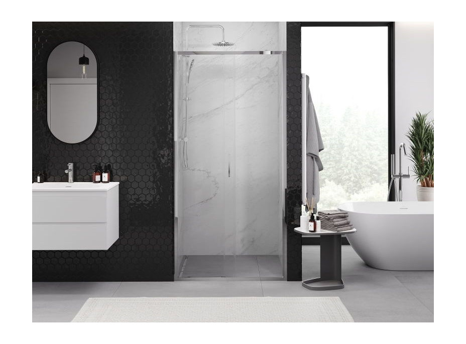 Sprchové dveře MEXEN EXO posuvné 90 cm - čiré - chromové - 8151-090-000-01-00