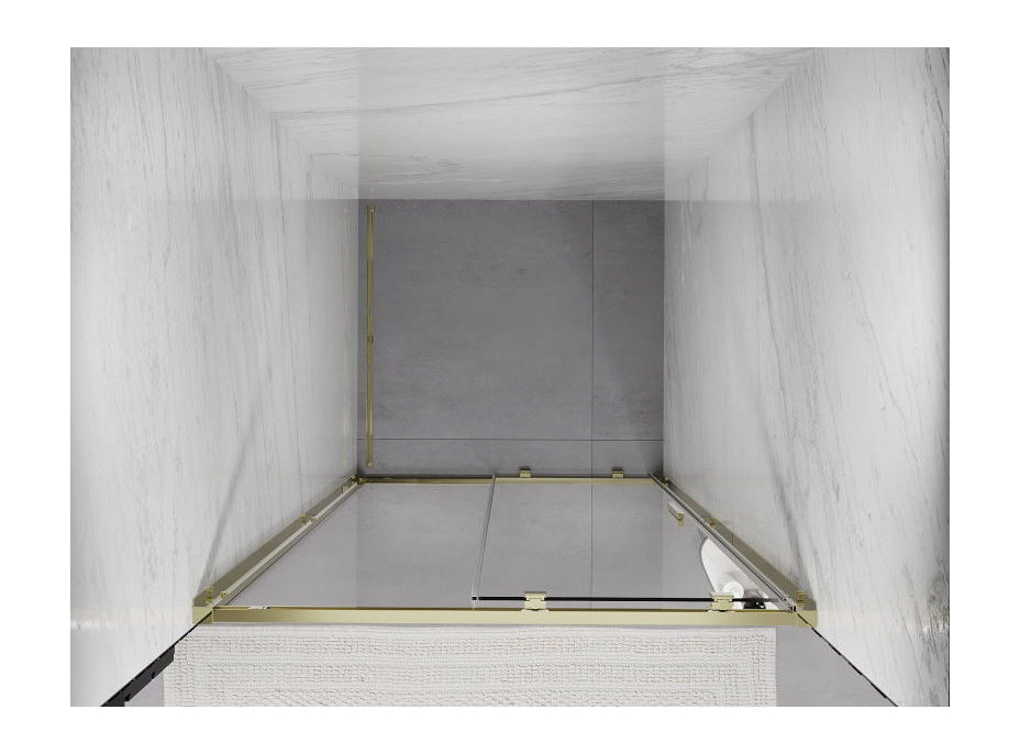 Sprchové dveře MEXEN EXO posuvné 115 cm - čiré - zlaté - 8151-115-000-50-00