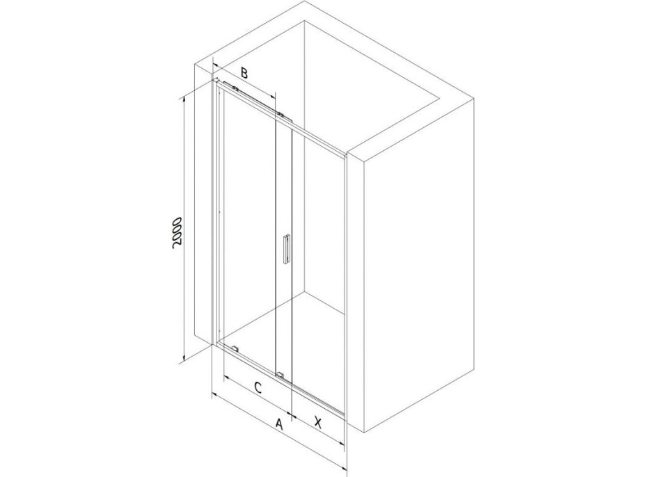 Sprchové dveře MEXEN EXO posuvné 130 cm - čiré - chromové - 8151-130-000-01-00