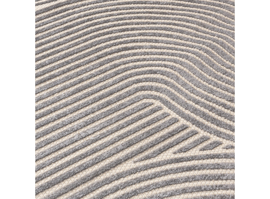 Kusový koberec MADISON Waves - šedý/krémový