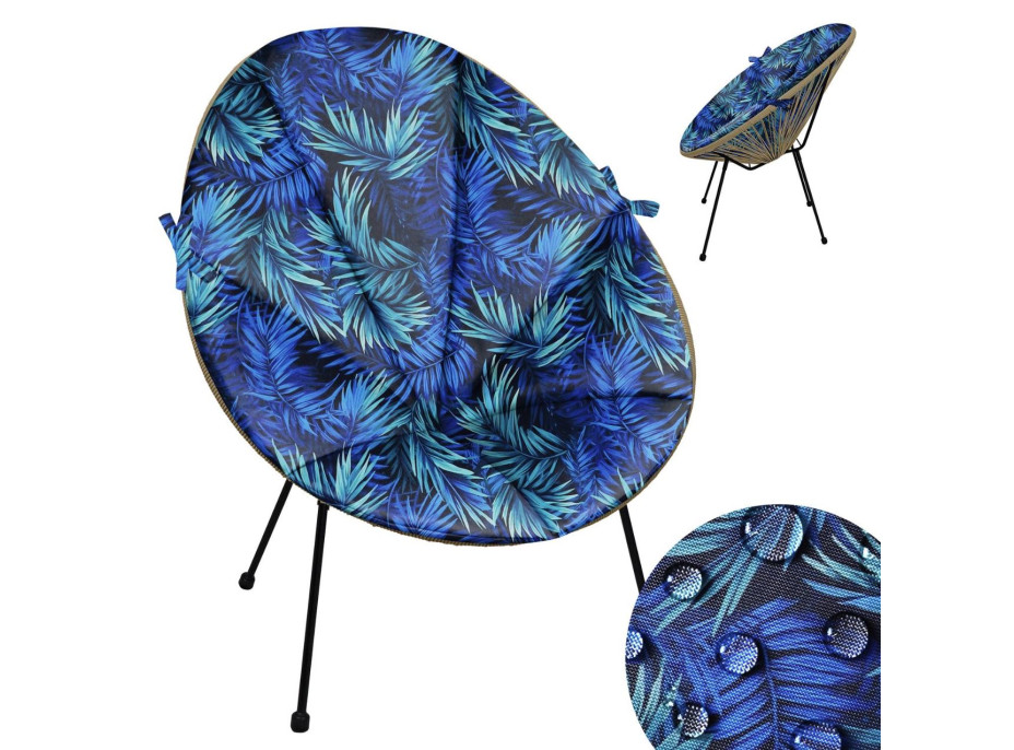 Voděodolný podsedák do zahradního křesla ACAPULCO 91x72 cm - Blue Passion